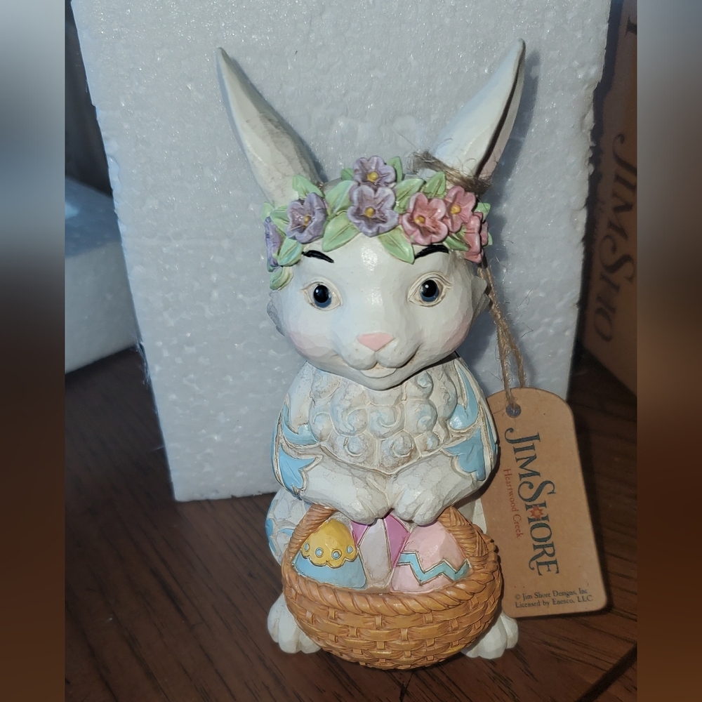 Jim Shore Floral Bunny with Basket